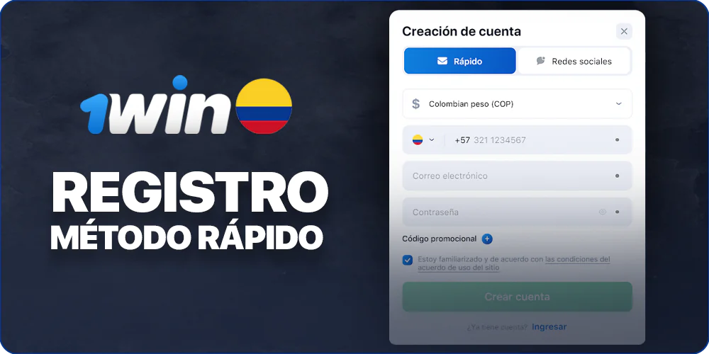 Un método rápido para registrarse en el sitio web de 1Win